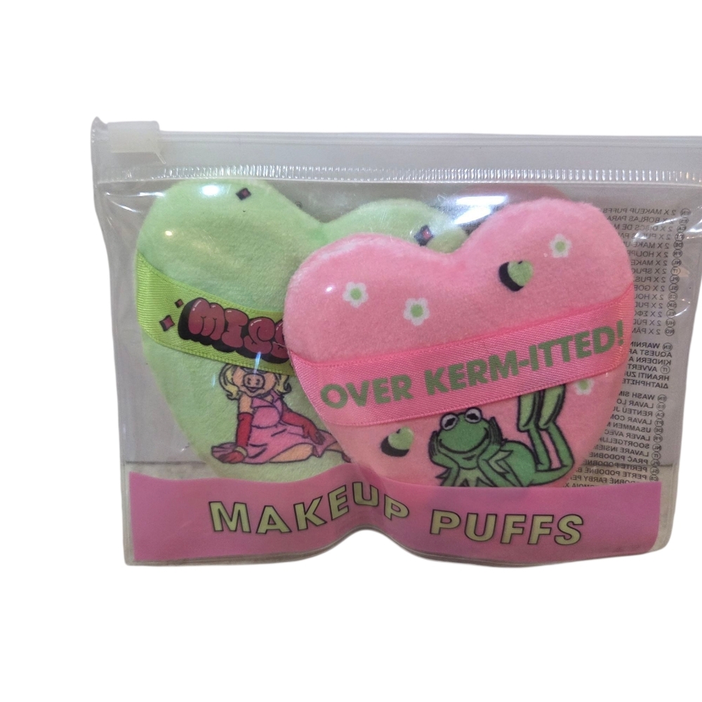 Disney x Primark The Muppets Makeup Puffs - Set of 2 - Kermit & Miss Piggy NEW